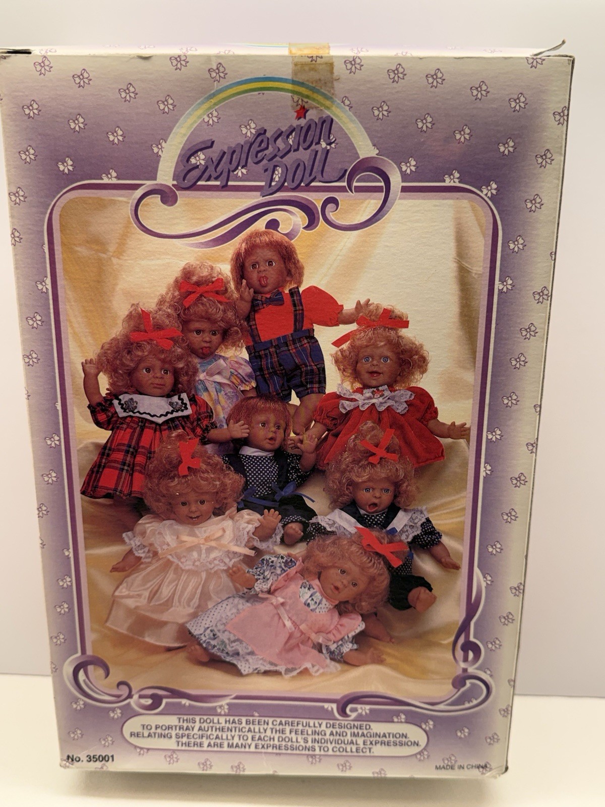 Vintage Expression Doll #35001 Character Face Crying Open Mouth Blue Romper MIB