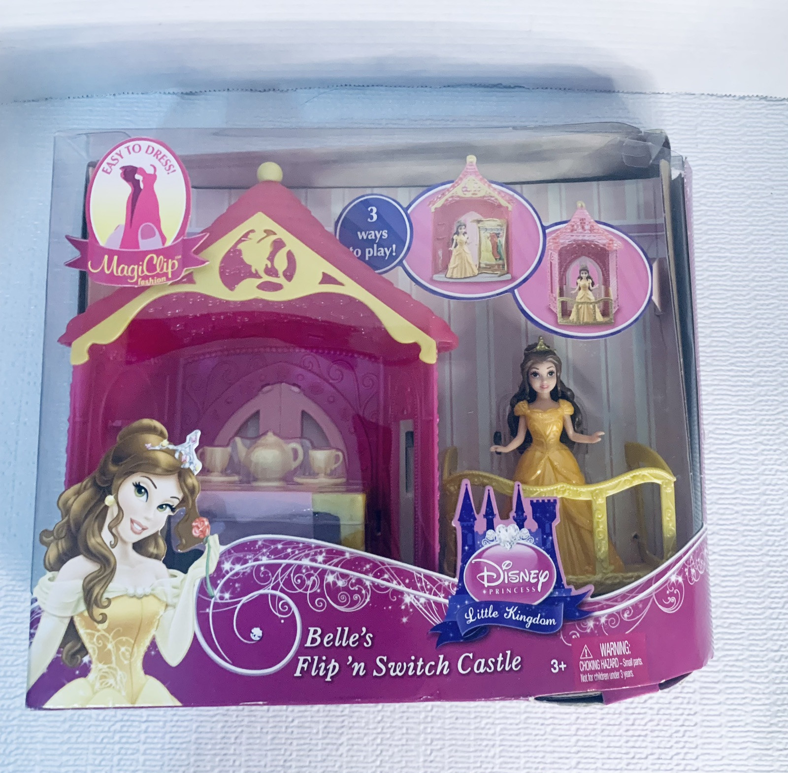 Disney Princess Little Kingdom Flip N Switch Castle Belle Magiclip Doll 4″ Doll