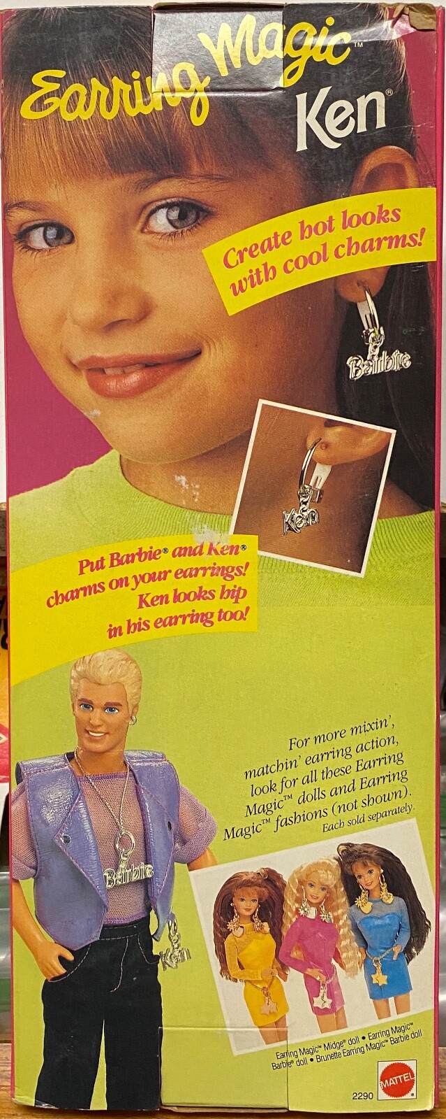 1992 Earring Magic Ken Doll #2290 Barbie Mattel Vintage Recalled NEW