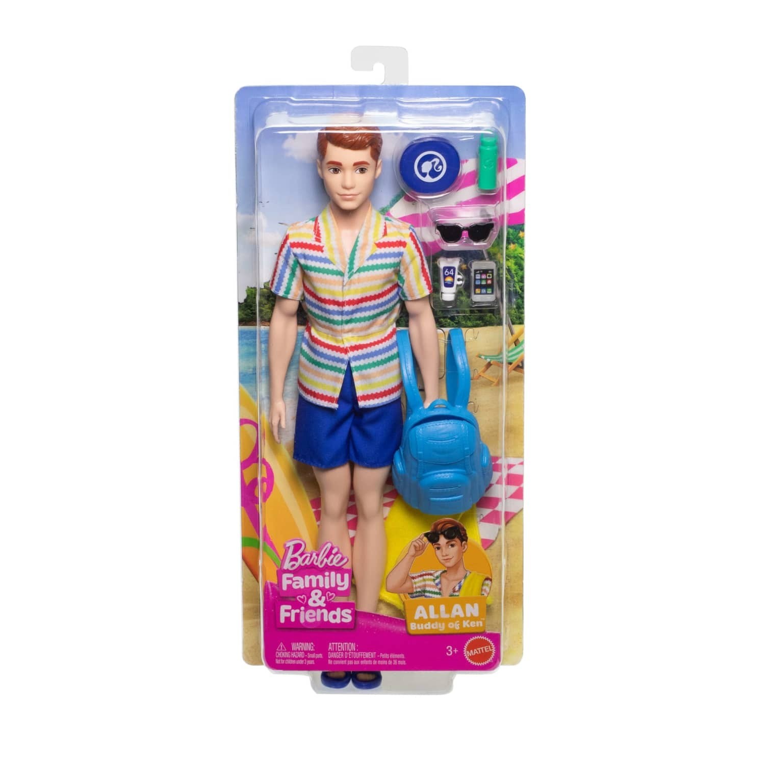Barbie & Ken Friends ALLAN DOLL Beach Day Set With Sunglasses Backpack