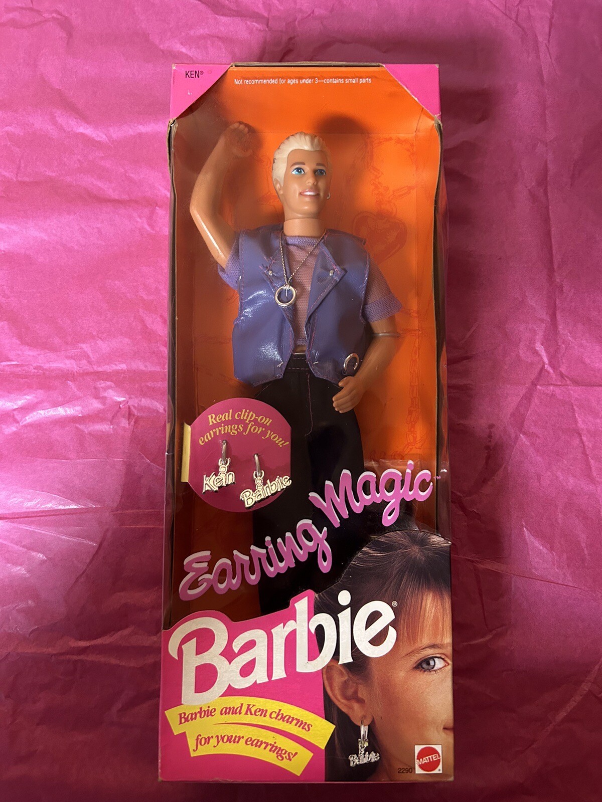 Earring Magic Ken Doll Ken discontinued Barbie (1992) NRFB New 2290