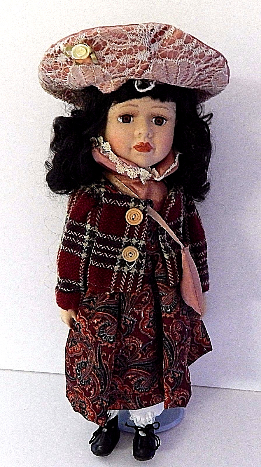 Emerald Doll Collection Porcelain Collector’s Girl Doll 15.5″ w/ Stand Exclusive