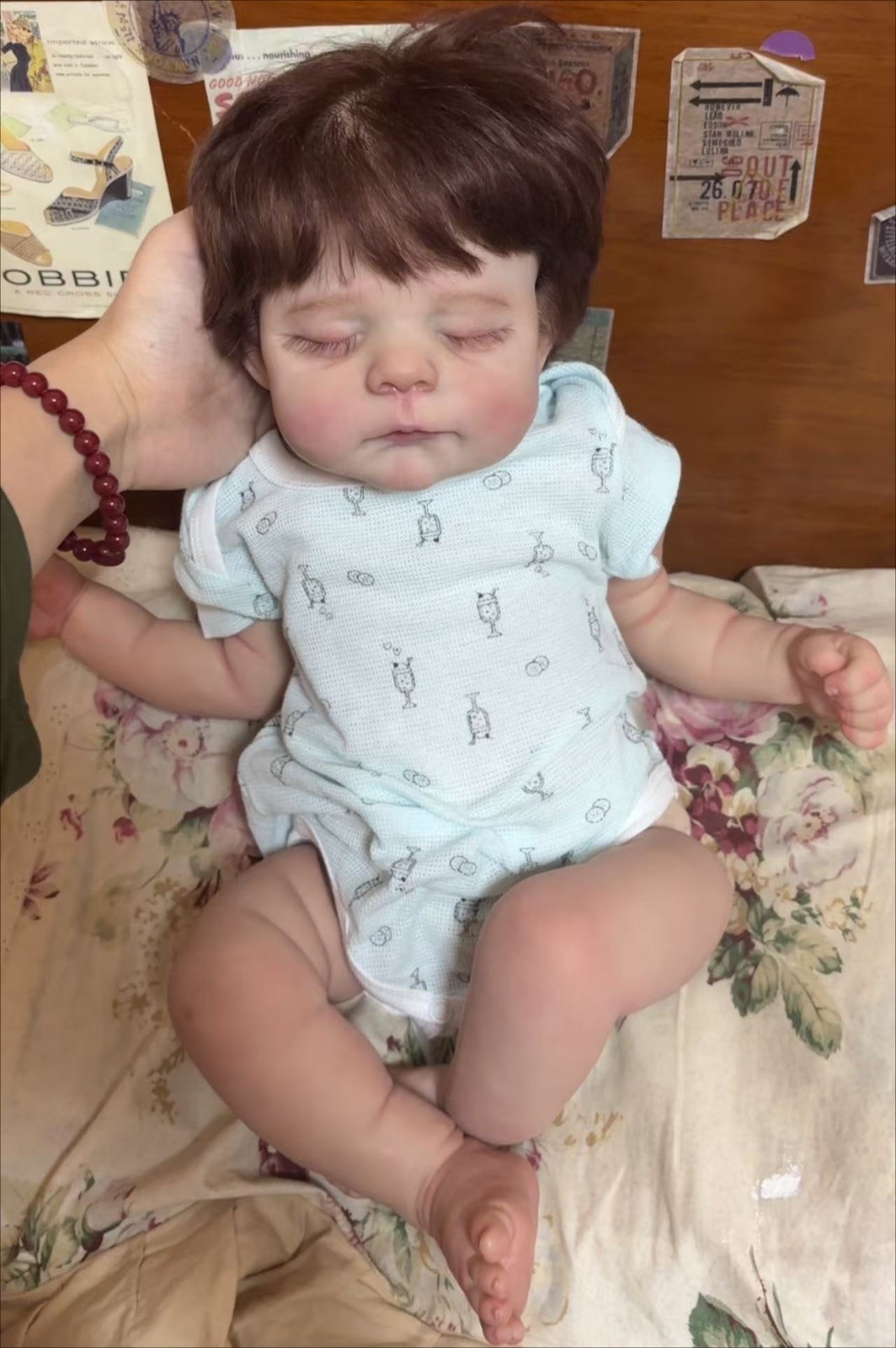 19inch Weighted Reborn Dolls Erica Lifelike Baby Newborn Hand-Rooted Mohair Gift