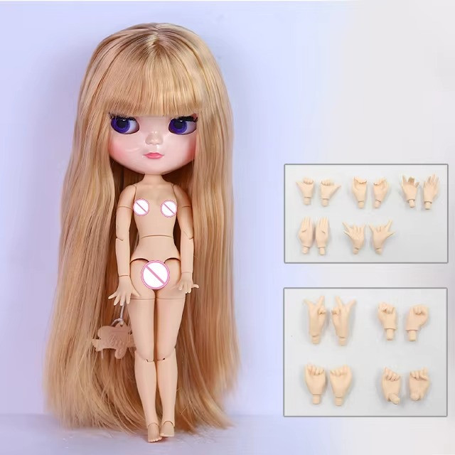 Custom-base Blythe Nude Doll from Factory 1/6 BJD 12” Joint Body Various Hair