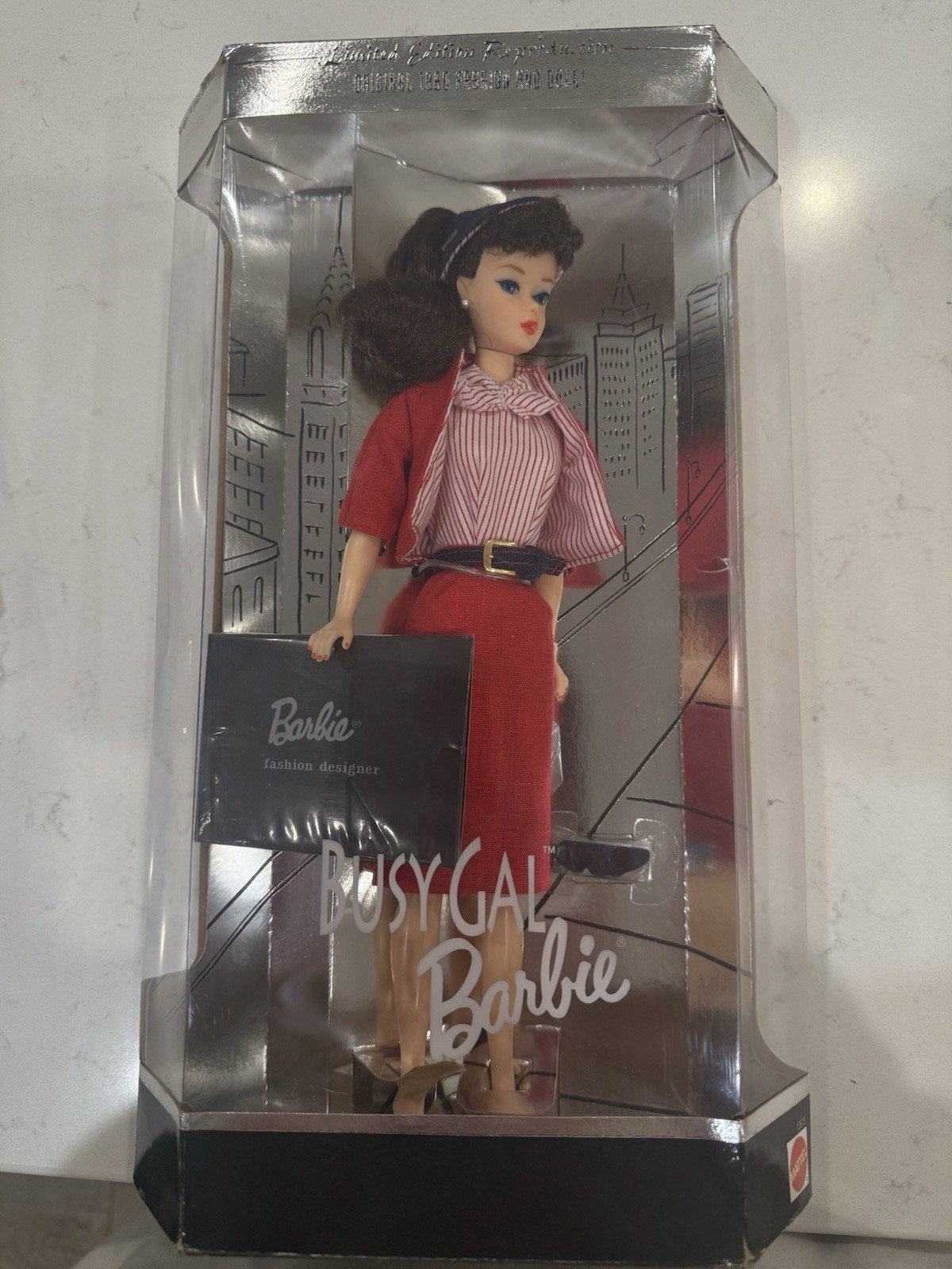 VTG 1995 Mattel 1960 Limited Edition Reproduction Busy Gal Barbie Doll 13675