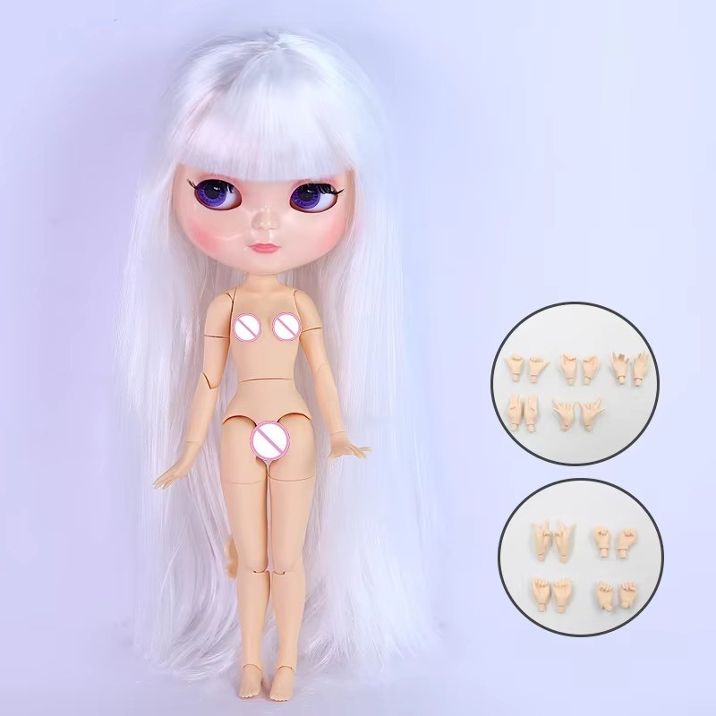 Custom-base Blythe Nude Doll from Factory 1/6 BJD 12” Joint Body Various Hair