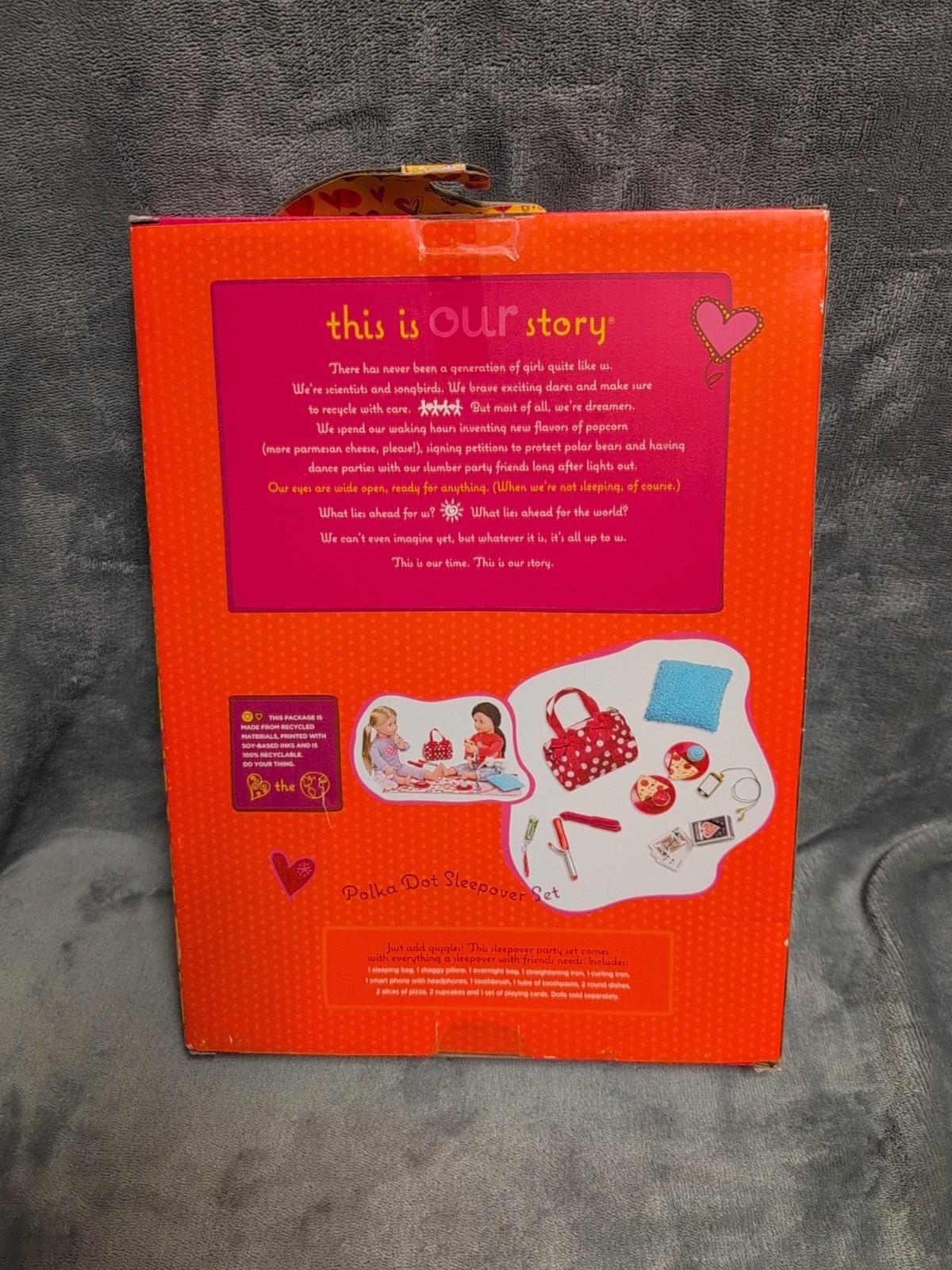 Our Generation “Polka Dot Sleepover Set” Set Fits 18″ American Girl Doll