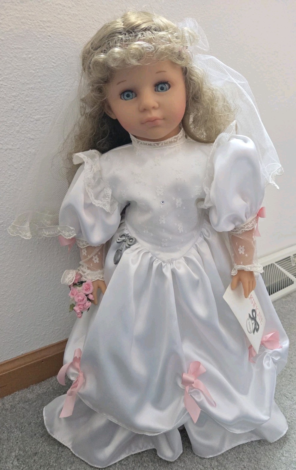 Vintage Ribbons and Lace 25” Julia Doll w/ Certificate Stand Brigette Max Zapf