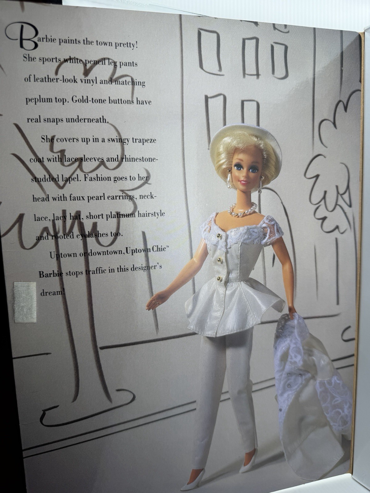 Barbie Classique Collection Uptown Chic Barbie #11623 NRFB White Outfit Hat