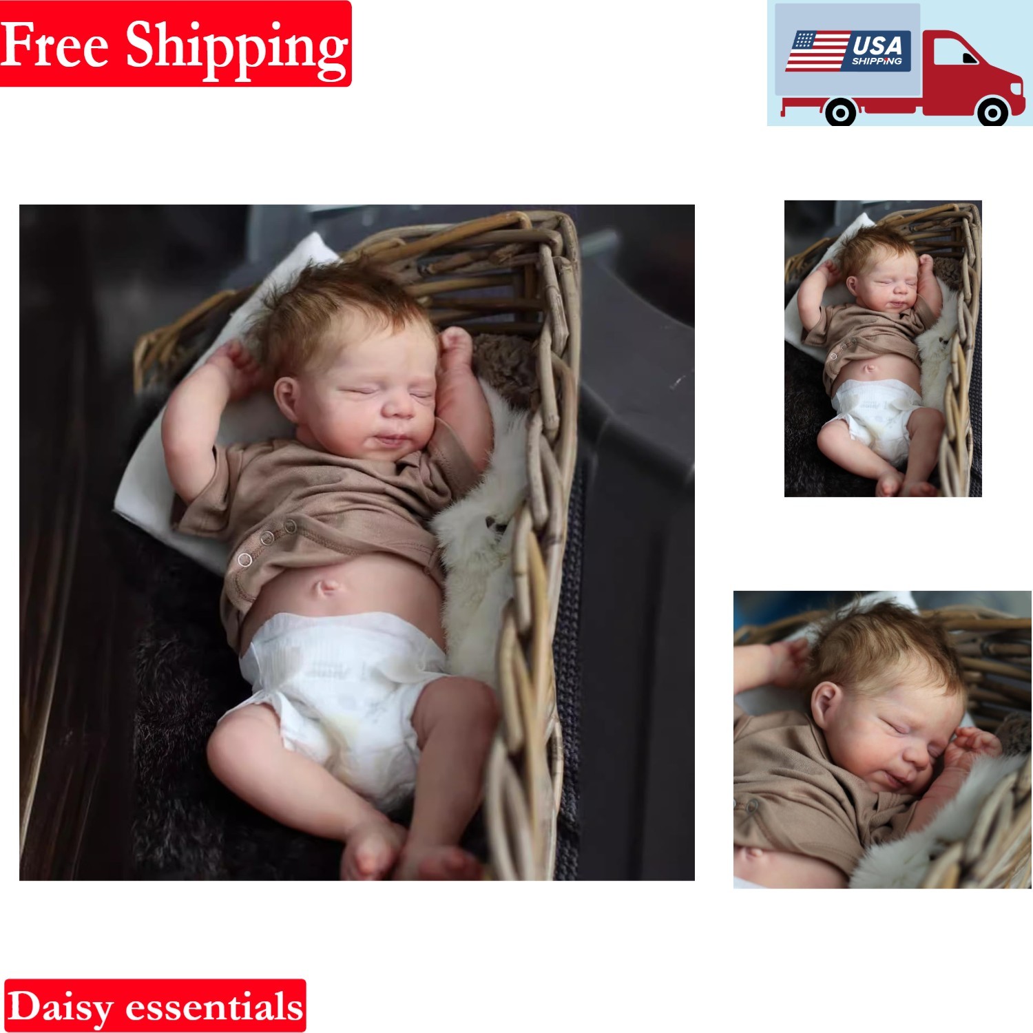 18 Inch Reborn Baby Doll Boy Silicone Soft Realistic Gift for Kids 3+