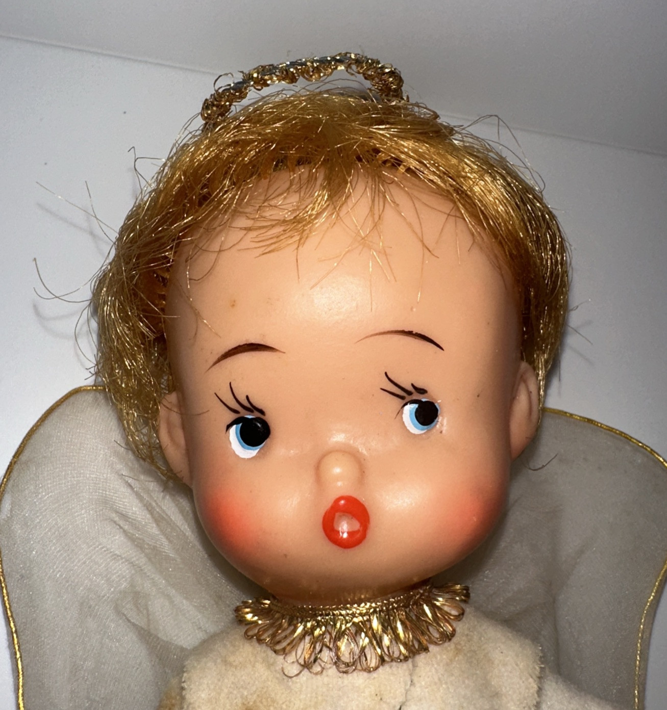 Vintage Christmas Angel Doll Made in Japan 1960s Collectable White Dress