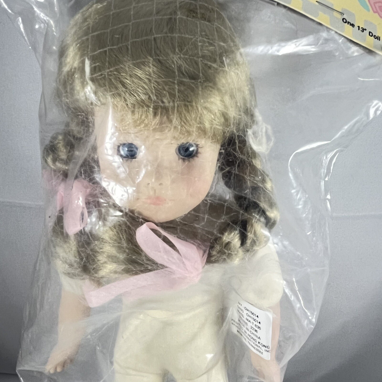 Vintage Just For Keeps Doll, 13″, Blue Eyes, Blonde Hair Braided Pigtails, 1991