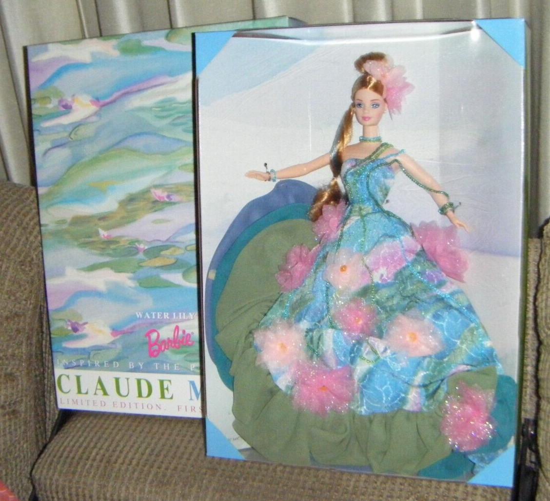 1997 WATER LILY BARBIE DOLL Claude Monet #1 in Series Mattel 17783 MIB