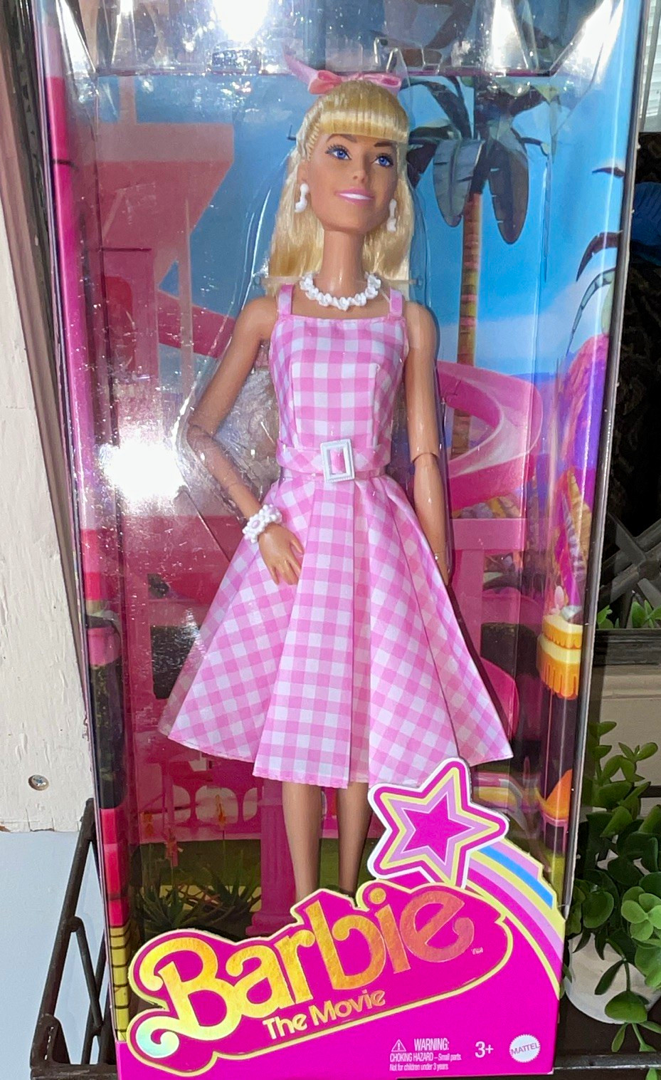 Barbie The Movie Doll Pink Gingham Dress, Original Unopened Box, HPJ96