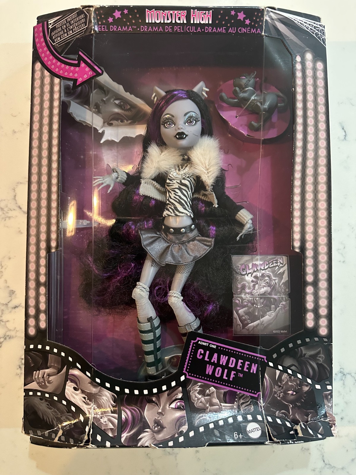 Monster High Reel Drama Clawdeen Wolf Collector Doll NEW IN STOCK Slight Damage
