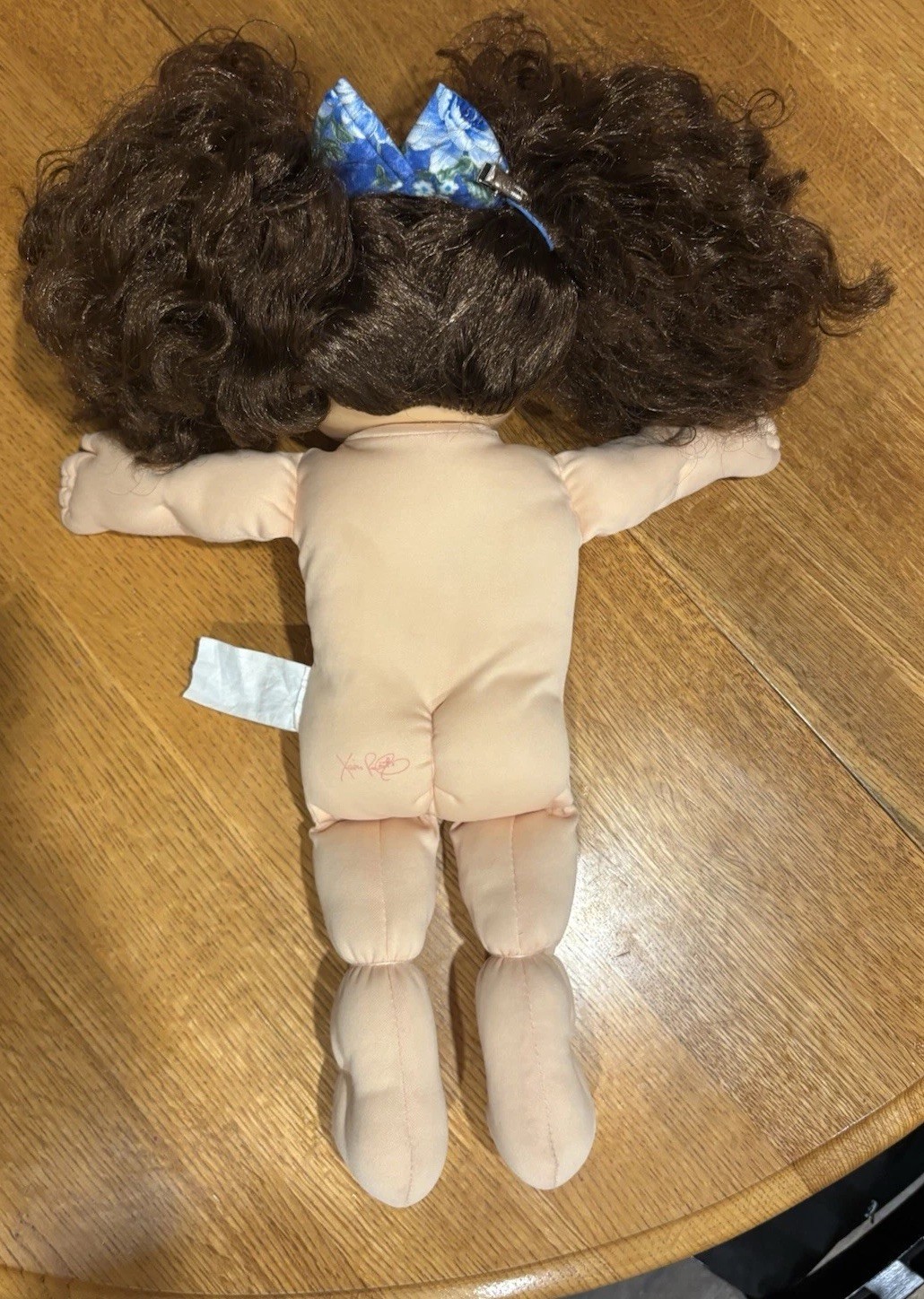 Cabbage Patch Kid Cornsilk Designer Line brown curly hair blue eyes overalls