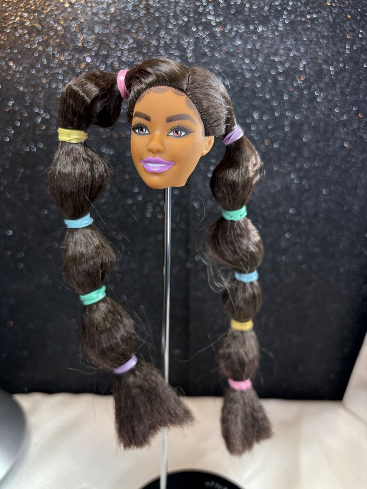 New Barbie Extra Mixed Ethnicity Doll head long hair pig tails GXF10 OOB