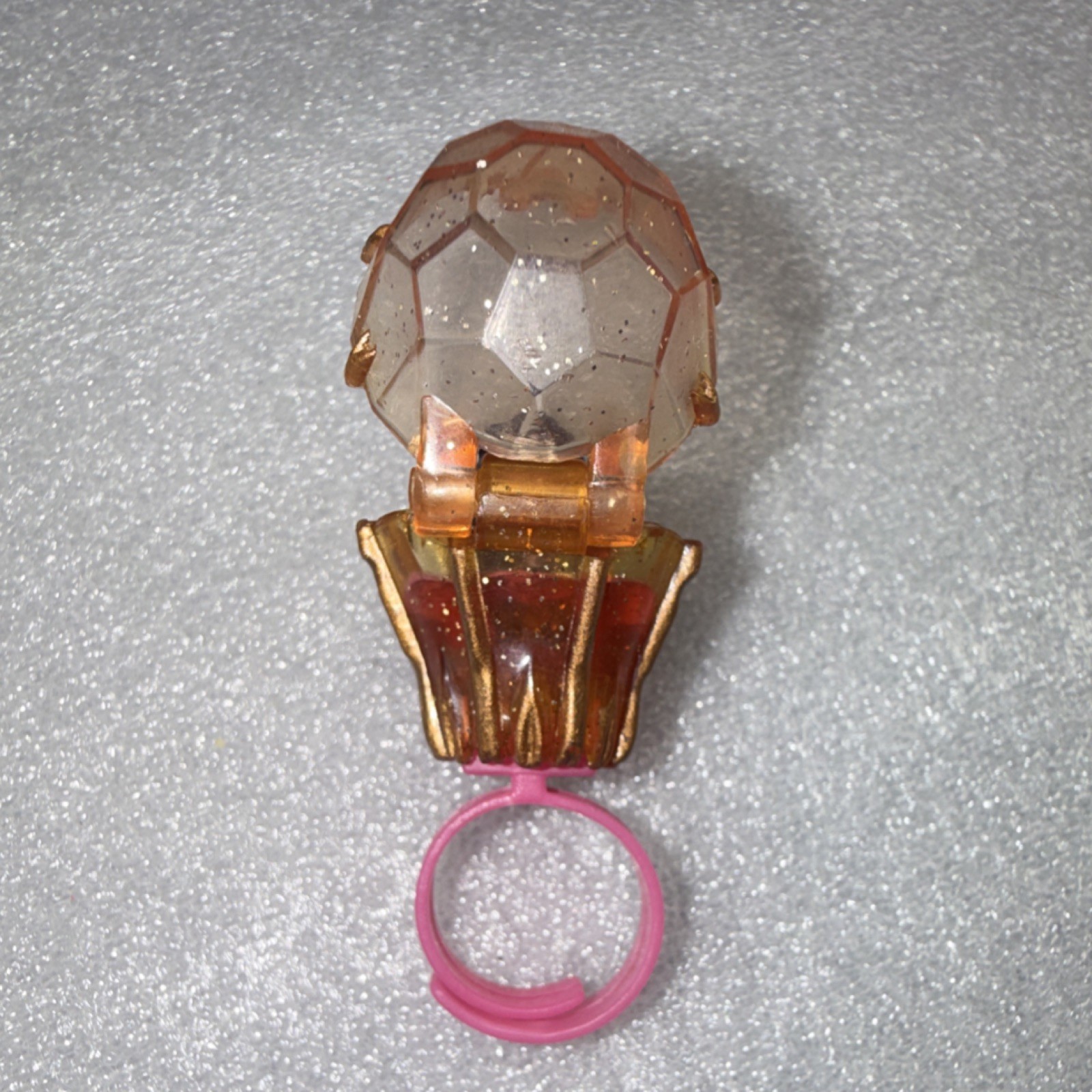 Polly Pocket Mini Doll Ring Playset Pink Gold Vintage Collector Toy 1990s