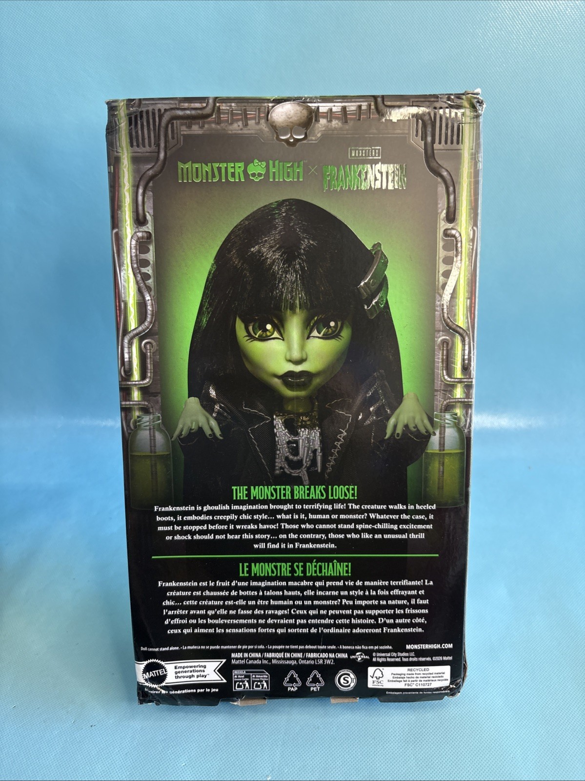 Monster High Skullector X Frankenstein Doll Universal 2026 – DAMAGED BOX