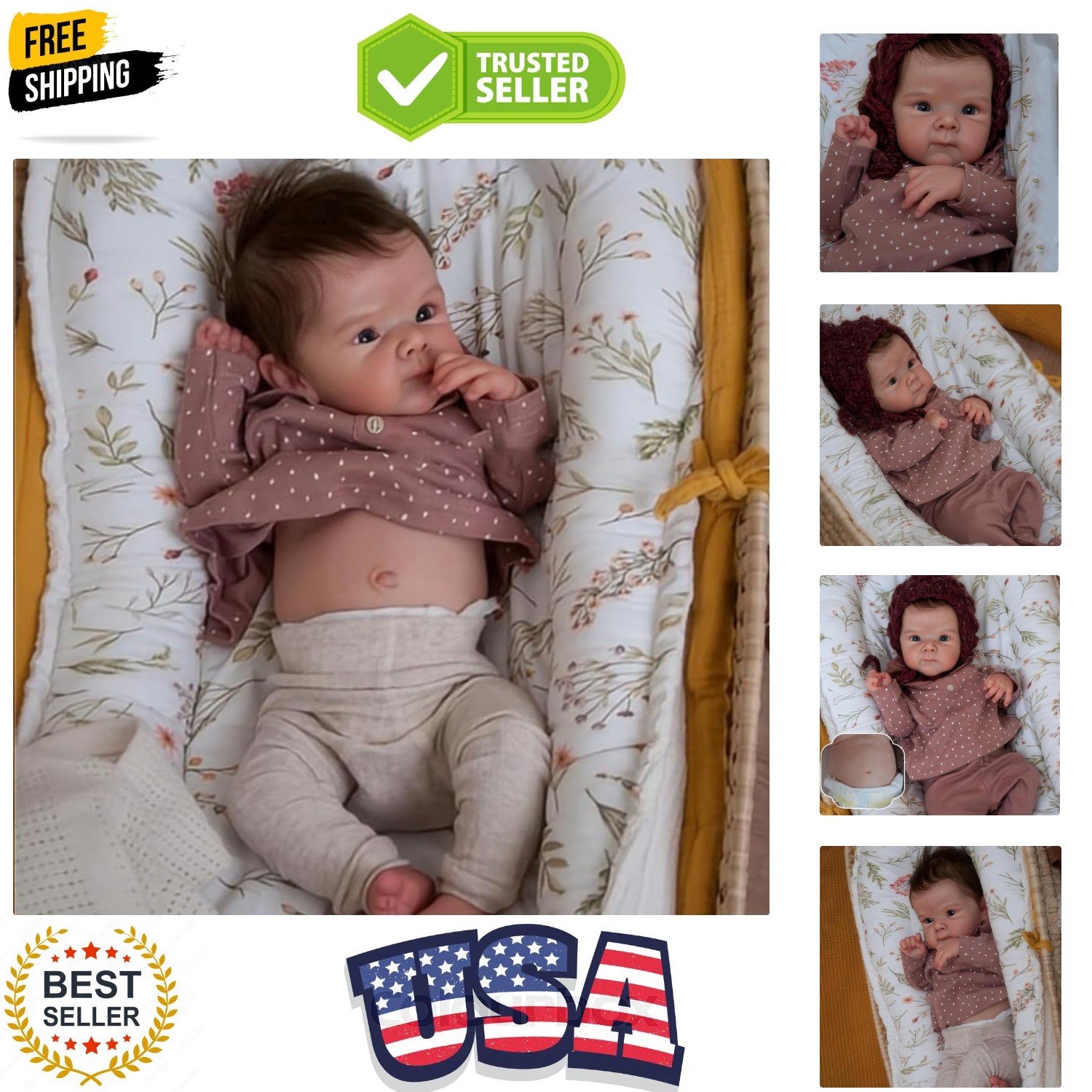 Vinyl Silicone Body Reborn Baby Dolls Anatomically Correct Girl 18 Inch Realis..