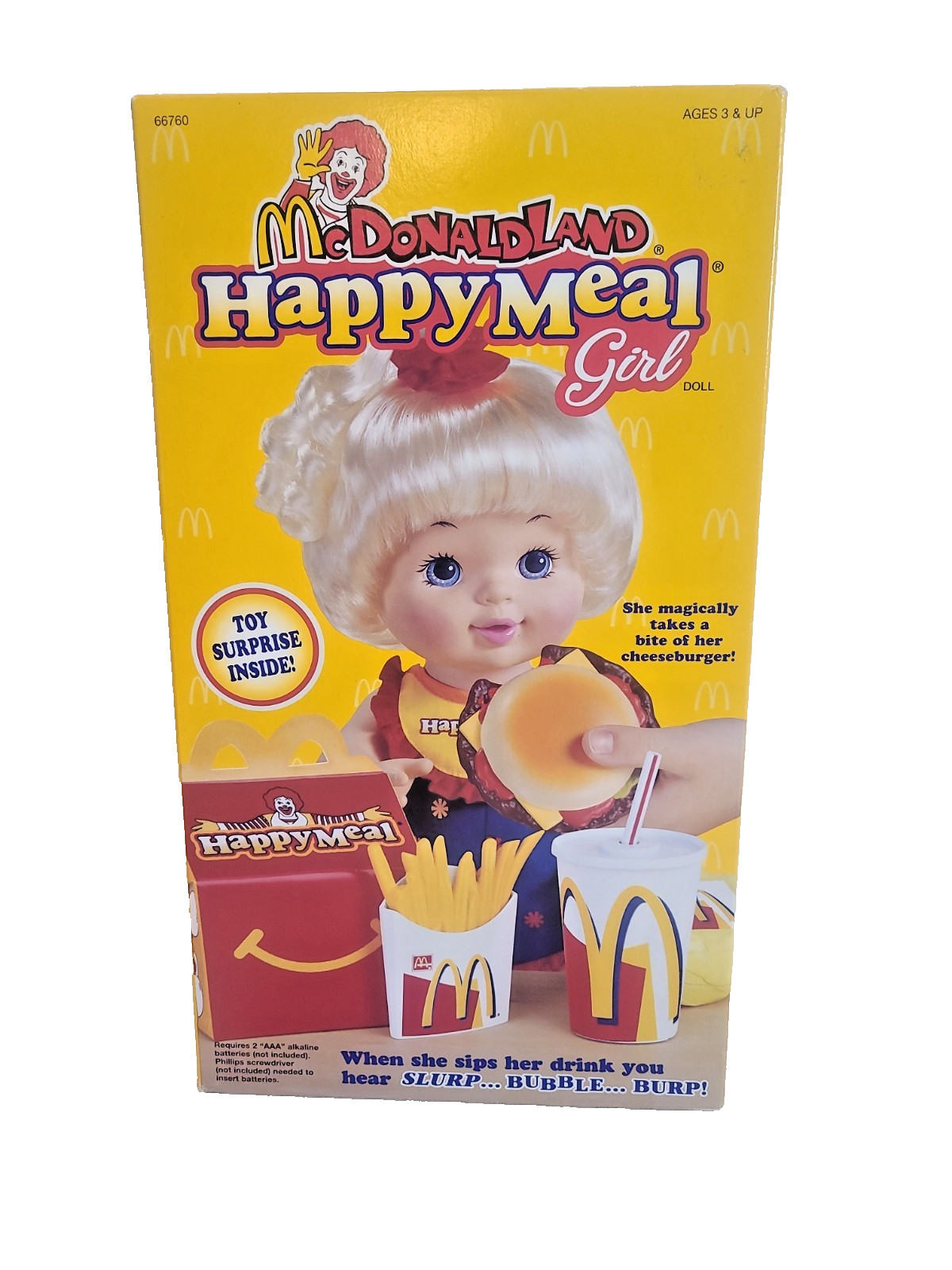 Vintage 1997 McDonald’s McDonaldland Happy Meal Girl Doll Hasbro Collectible