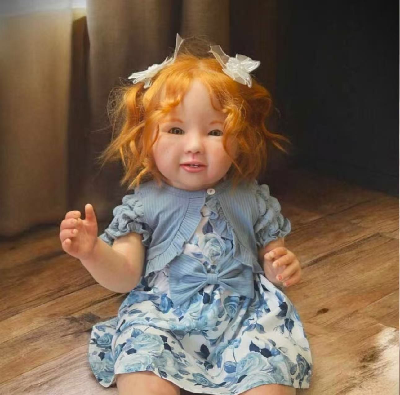 28in Completed Reborn Baby Doll Rooted Hair Cuddly Toddler Girl Collect Toy Gift