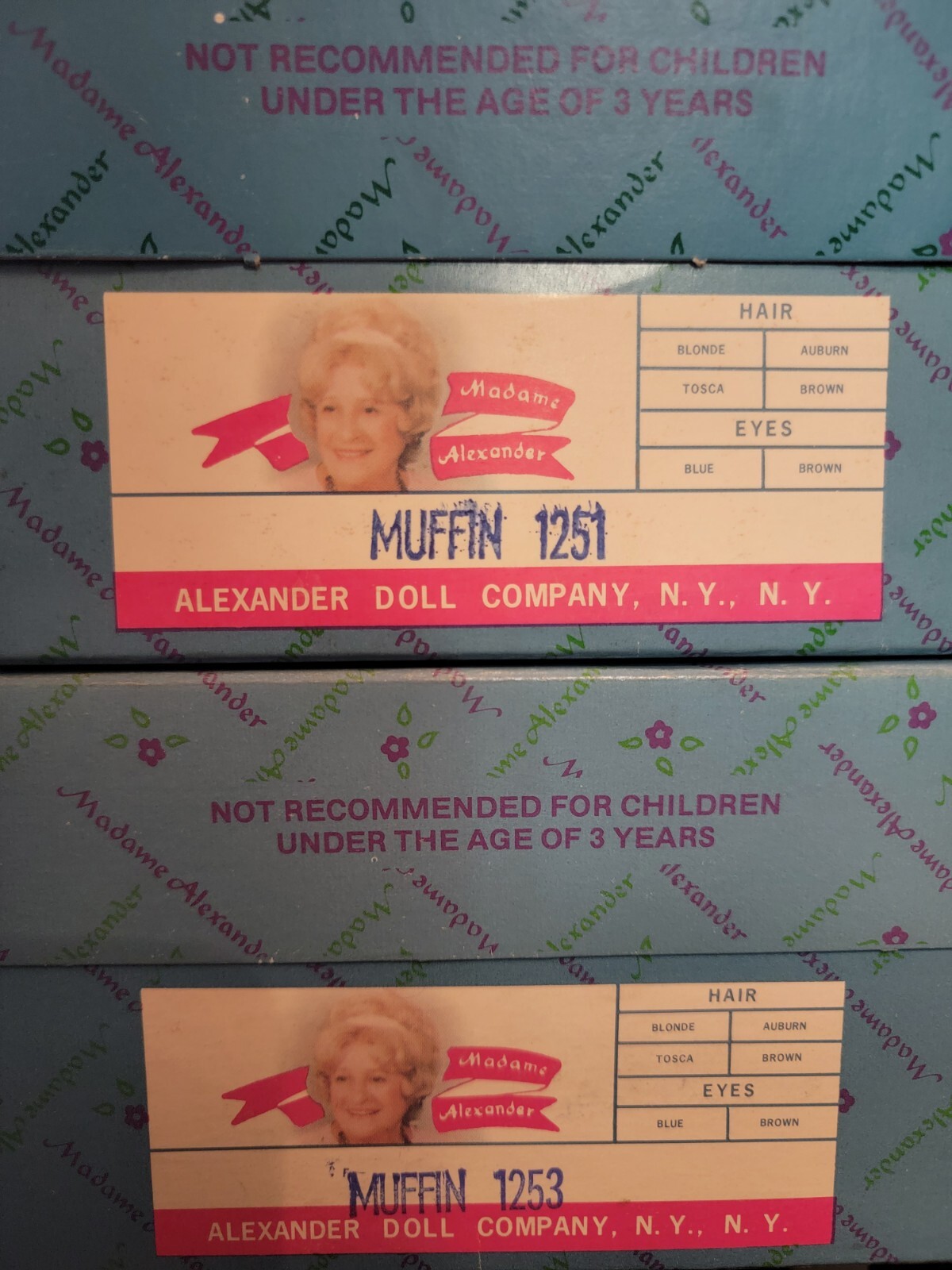 MADAME ALEXANDER – REPLACEMENT BOXES – EMPTY BOXES – SEVERAL WITH NECK BRACE