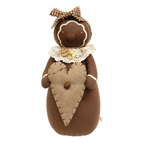 NEW Primitive GINGERBREAD DOLL CLOTH GINGER Country 13″Tx5.5″Wx5.5″D Collectible