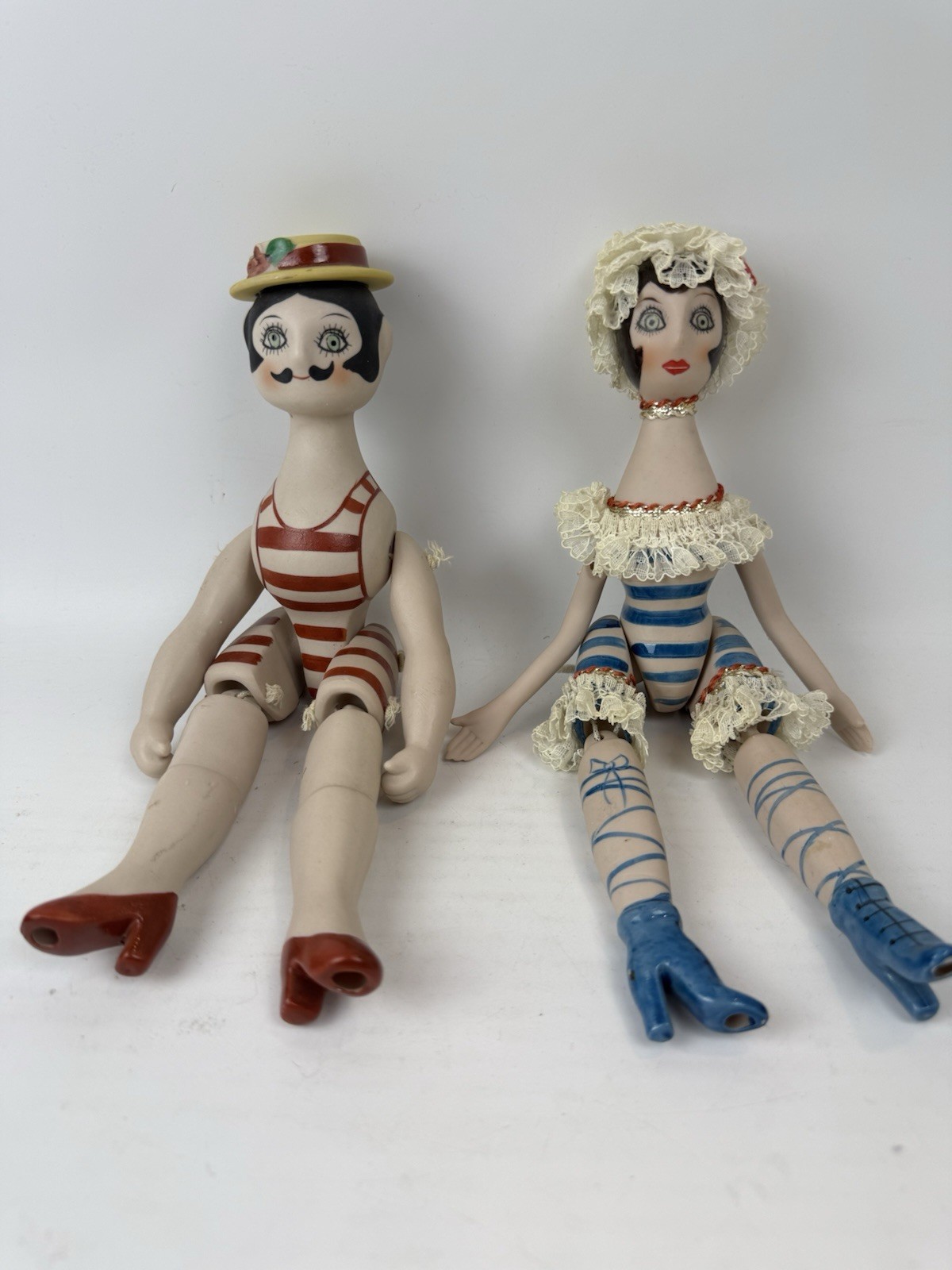 Vintage MSR imports Dolls Victorian style Bather Dolls Boy and Girl