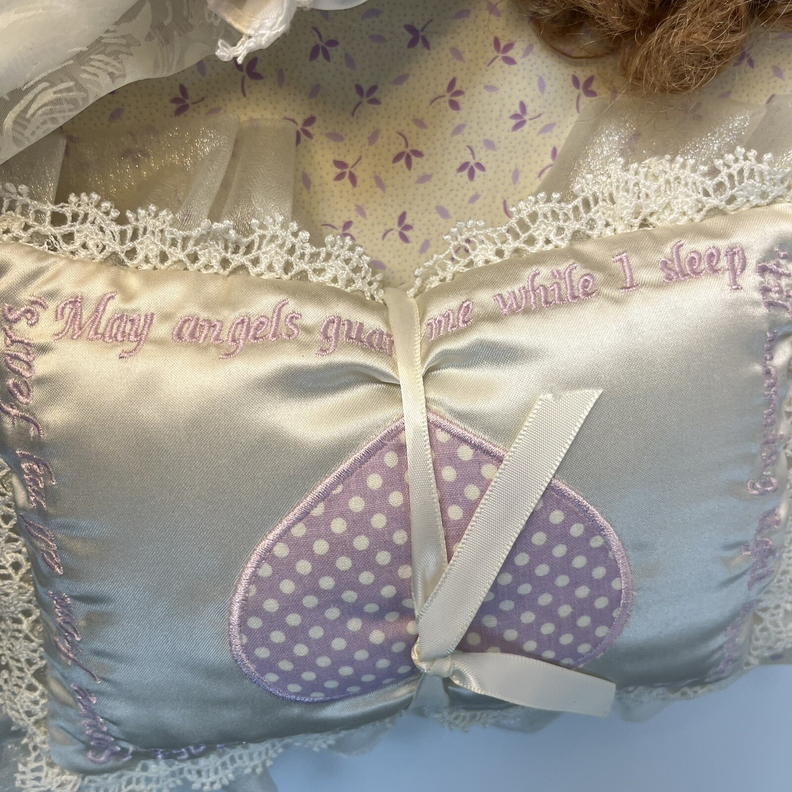 Baby’s First Prayer 2003 Light Brown Blue Eyes Lee Middleton Doll and Pillow