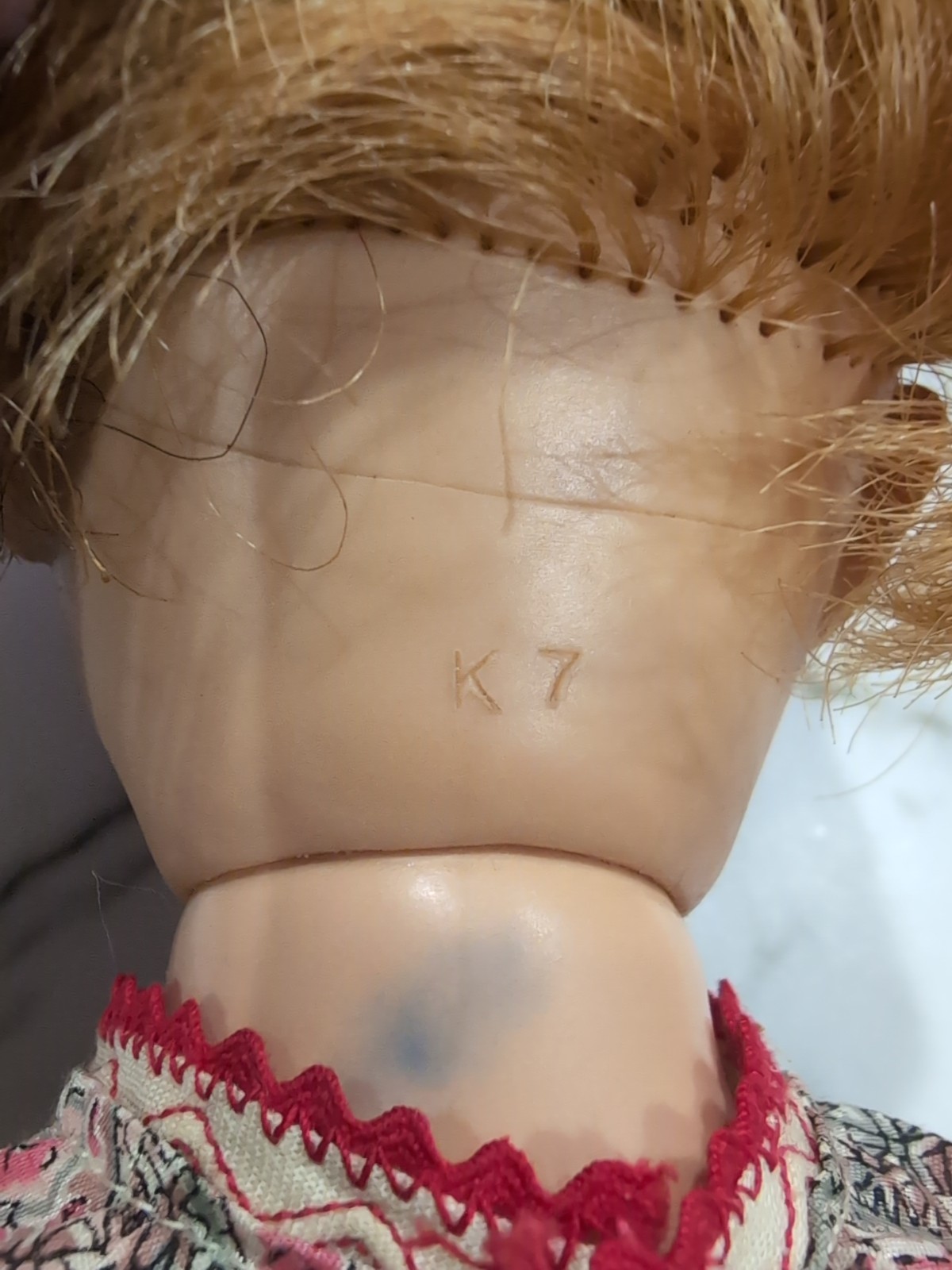 1958 ARROW RUBBER PLASTIC 16″ DOLL Strawberry Blonde Hair Articulated Arms Toy