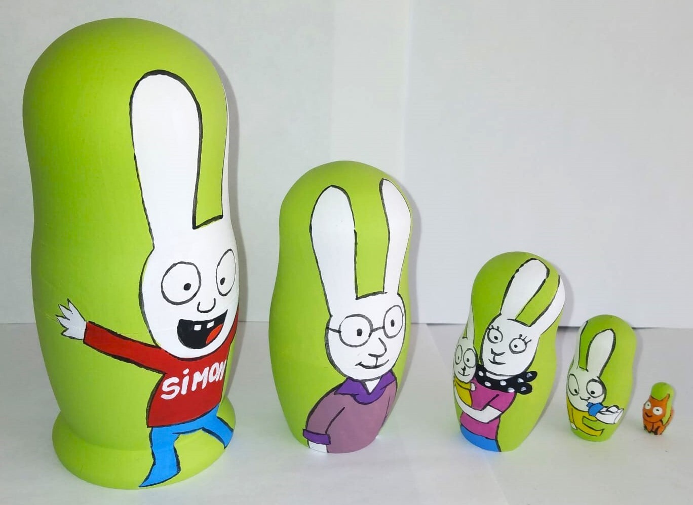 Simon Rabbit nesting doll handmade