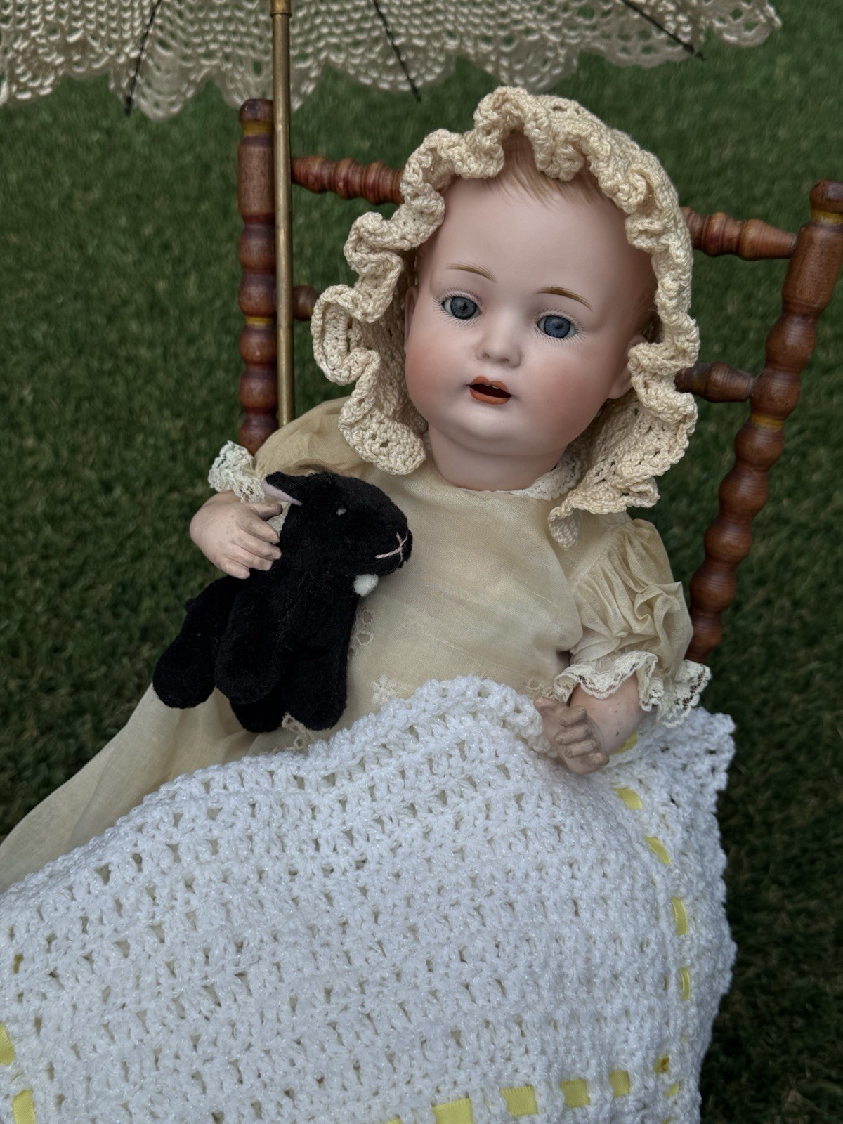 Antique Bahr Proschild Bisque doll 619-5 13” Sleep Eyes Baby Comp Body
