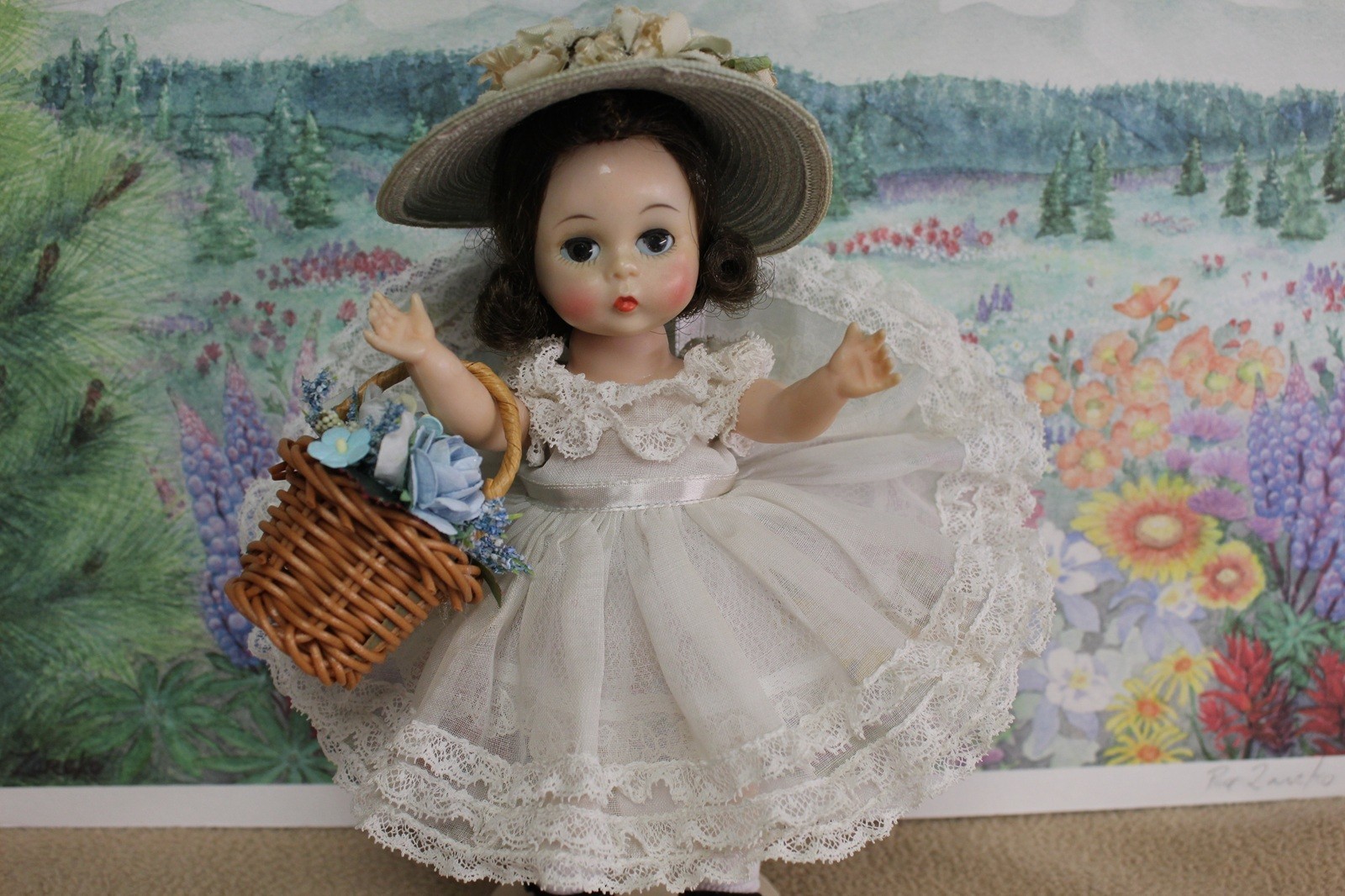 Madame Alexander Kins vintage 1960’s Doll w/ Flower Basket ELEGANT