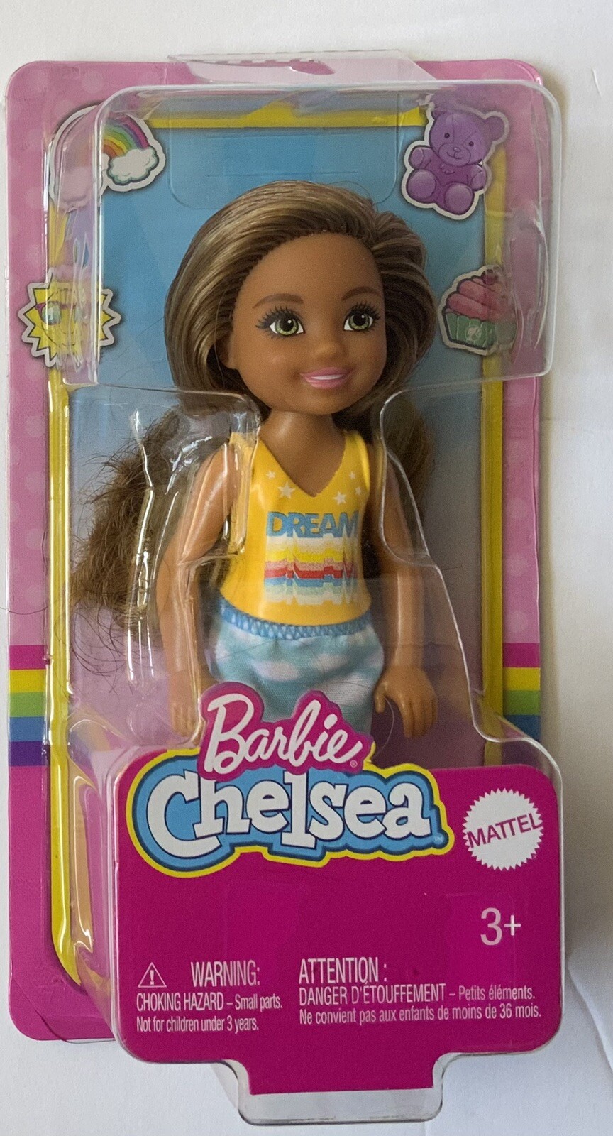 Barbie Chelsea Doll w/ Light Brown Hair Cloud Print Skirt