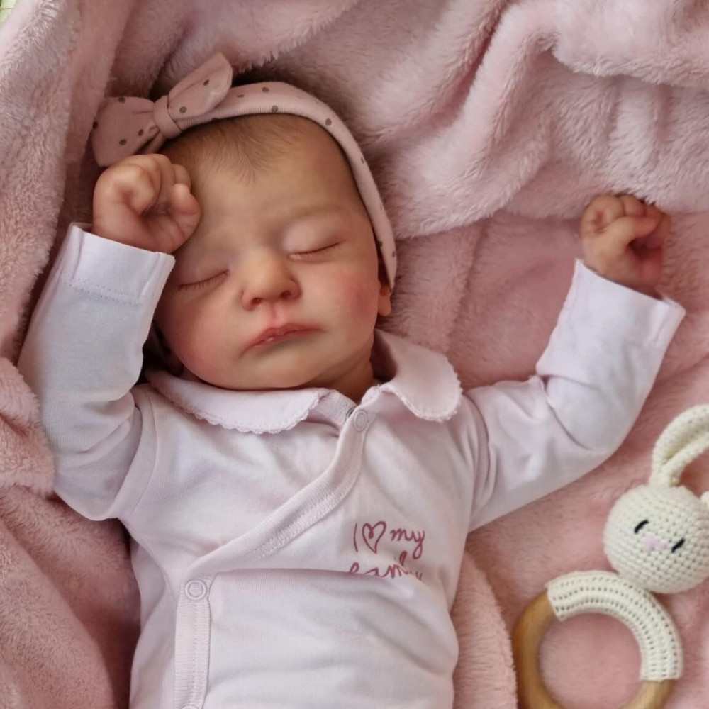 19inch Cute Newborn Baby Reborn Doll Sleeping Baby Kai Lifelike Soft Vinyl Gifts