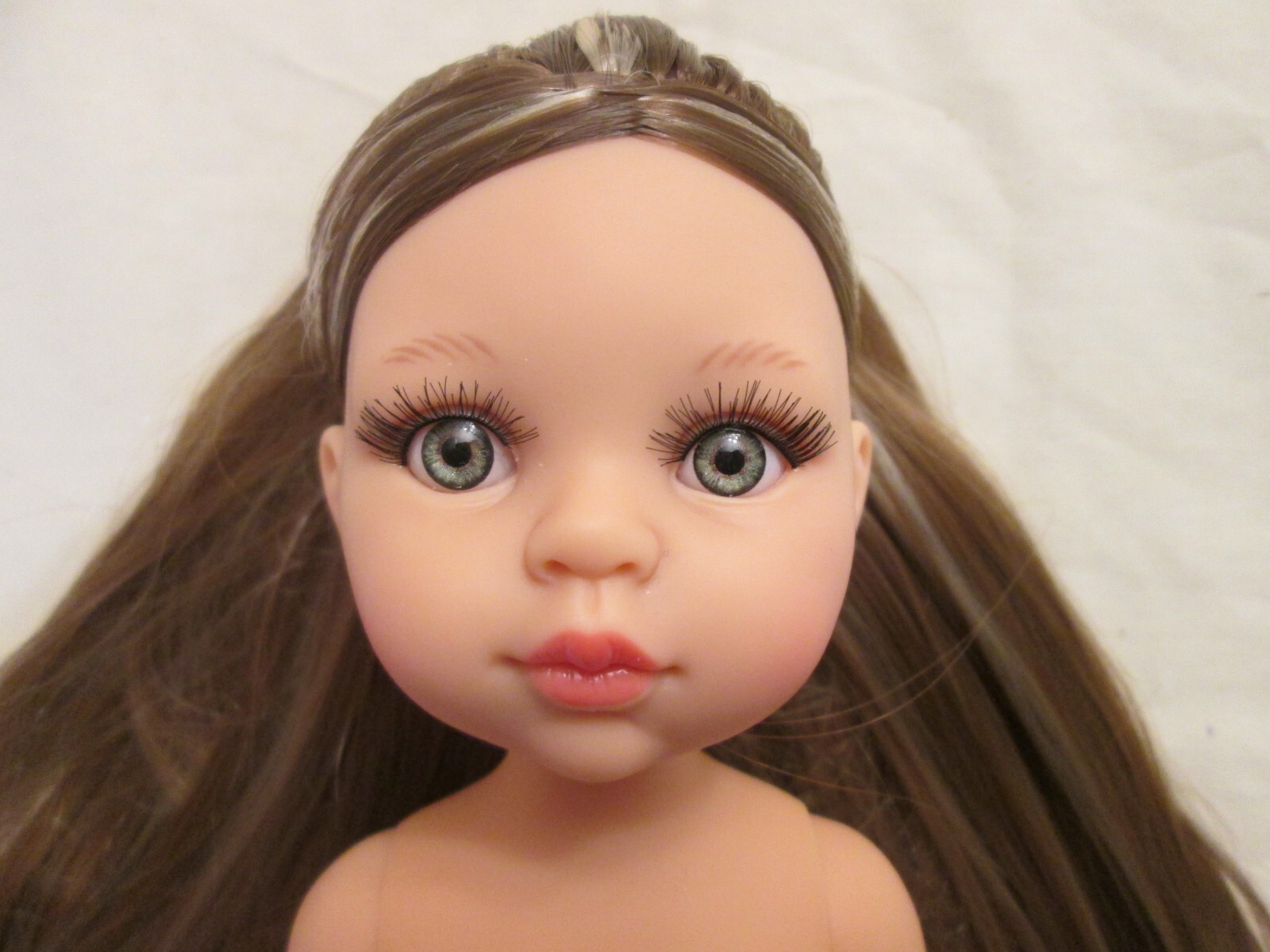 Elvi Nude Paola Reina Las Amigas Doll Vinyl Variegated Brown Hair Ponytail 13″