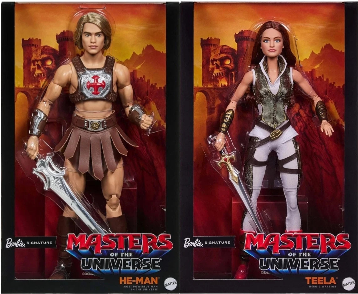 BARBIE Signature Masters of the Universe He-Man & Teela Doll JJY03 JKG65 In Hand