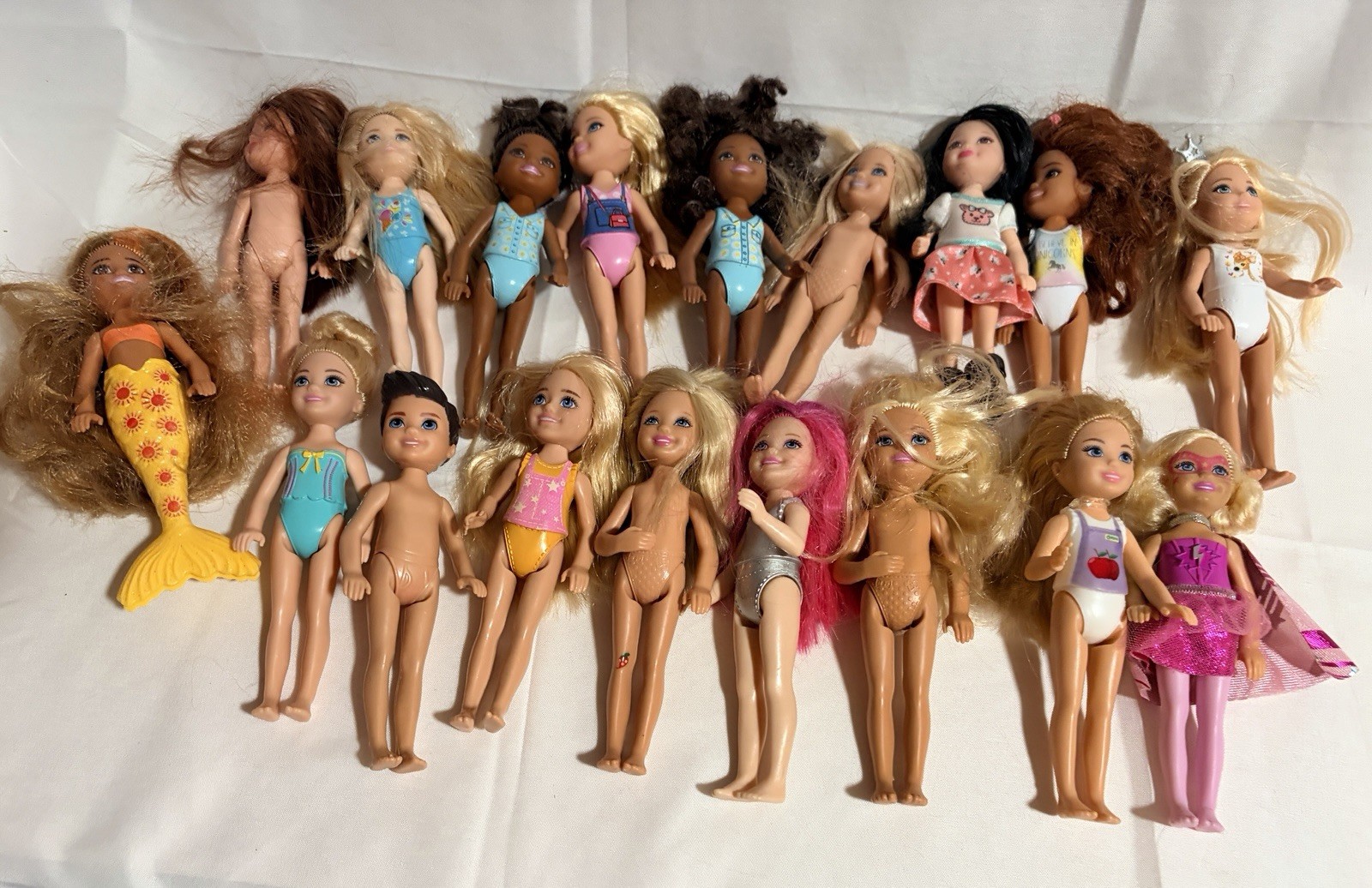 Barbie Chelsea Club Dolls Chelsea and Boy Dolls Lot Of 18