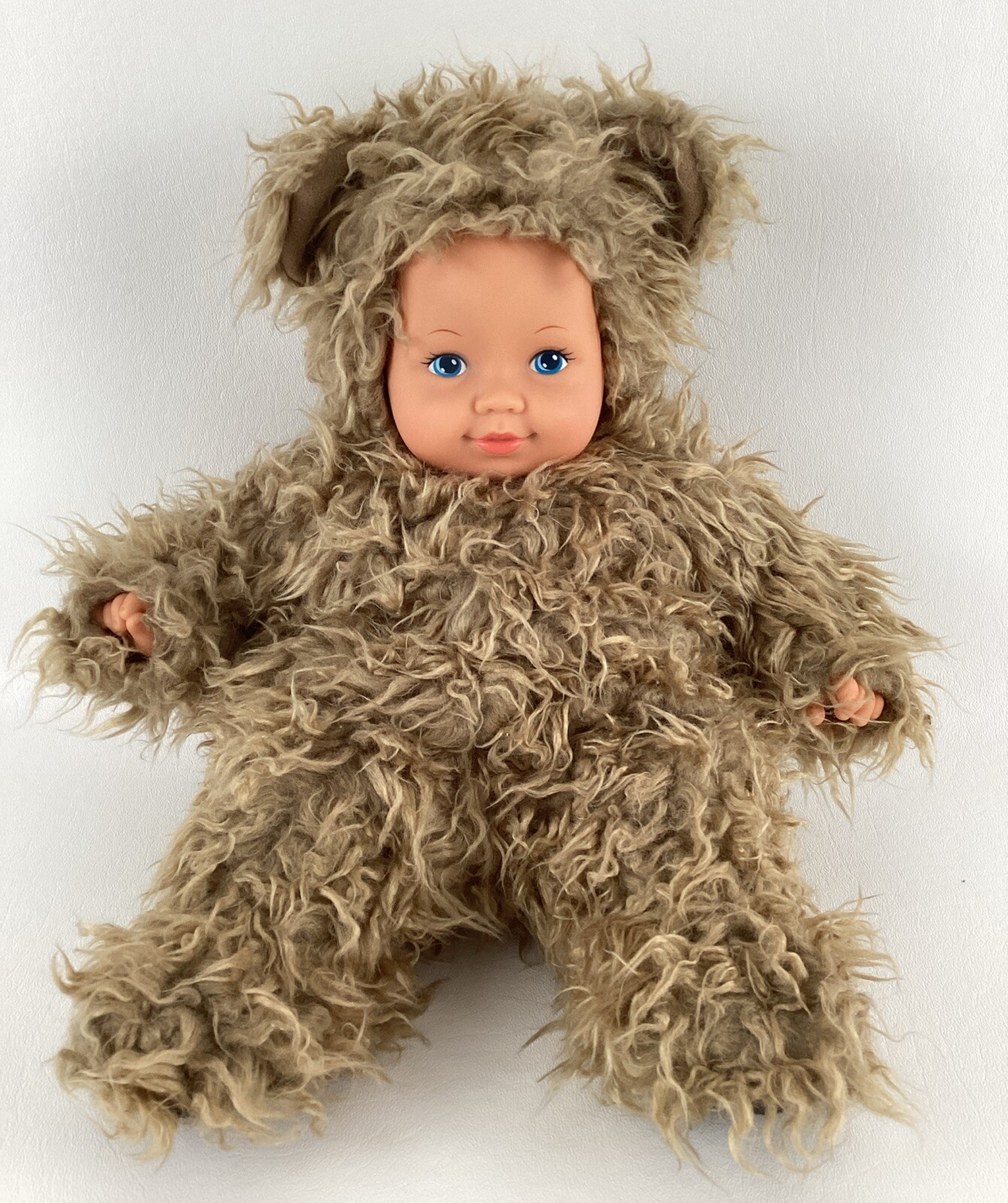 Vintage Anne Geddes Doll Teddy Bear Outfit LG 15” Baby Doll Plush Unimax 1997