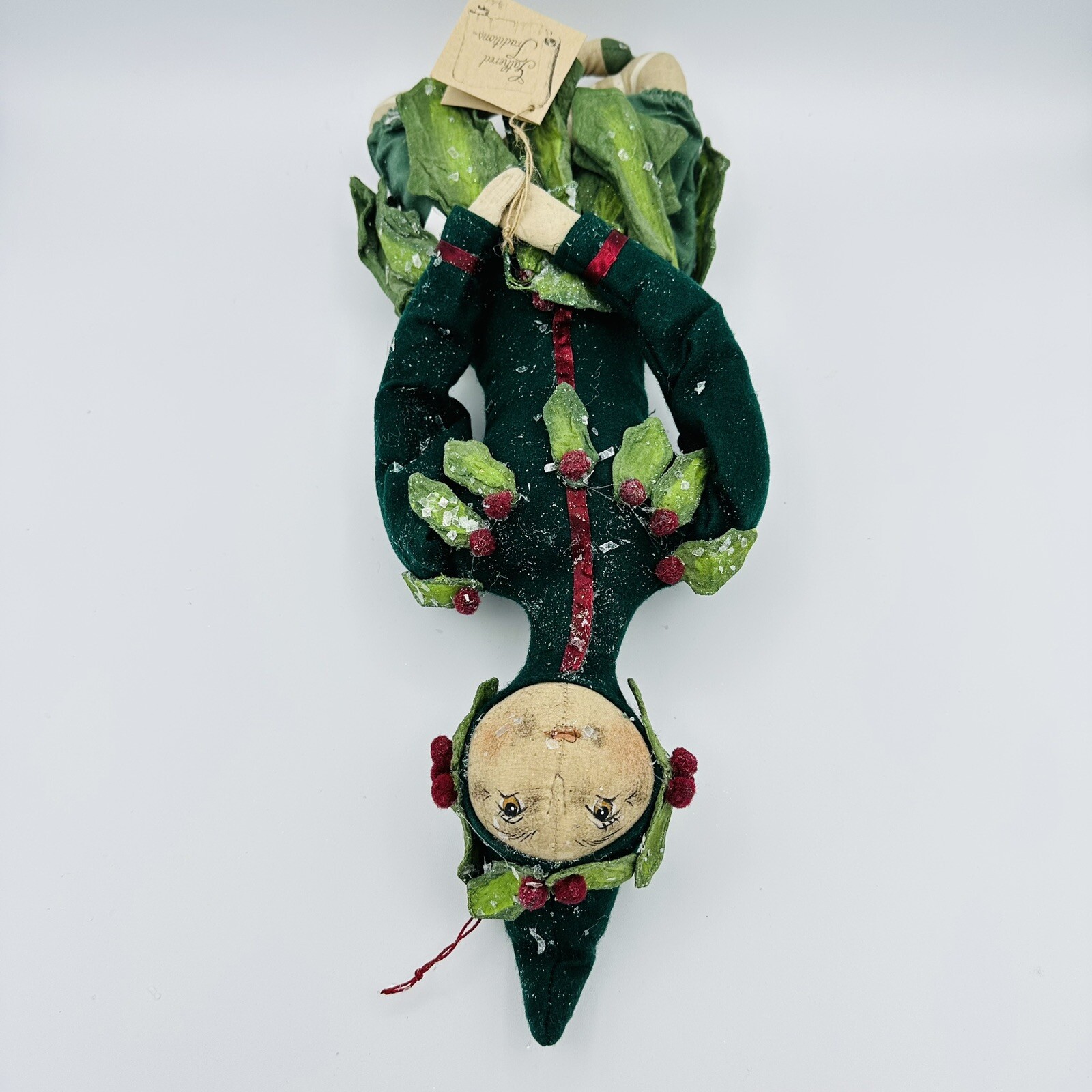 Joe Spencer Holly Sprite Christmas Flower Doll 18” Gathered Traditions Folk Art