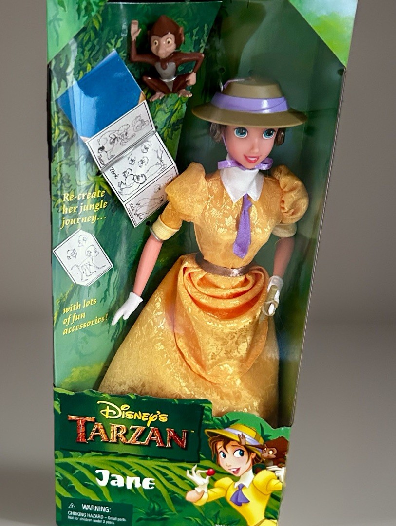 RARE Disney’s Tarzan JANE by Mattel 1999 Doll Monkey & Sketch Book 22345 NRFB