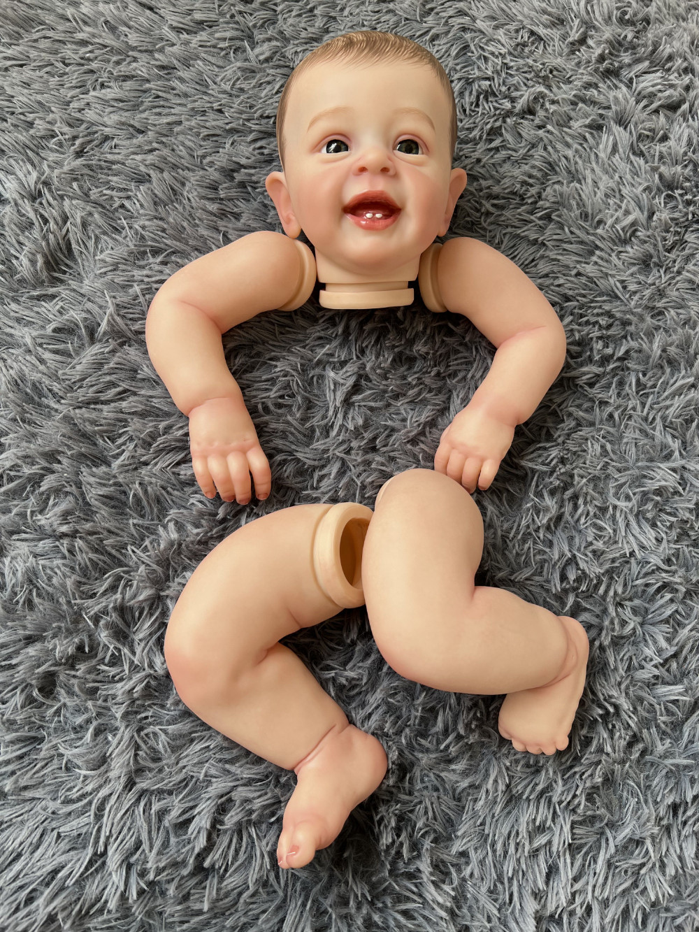 24inch Unassembled Painted Reborn Baby Doll Kit Girl Drawing Hair Vinyl with COA