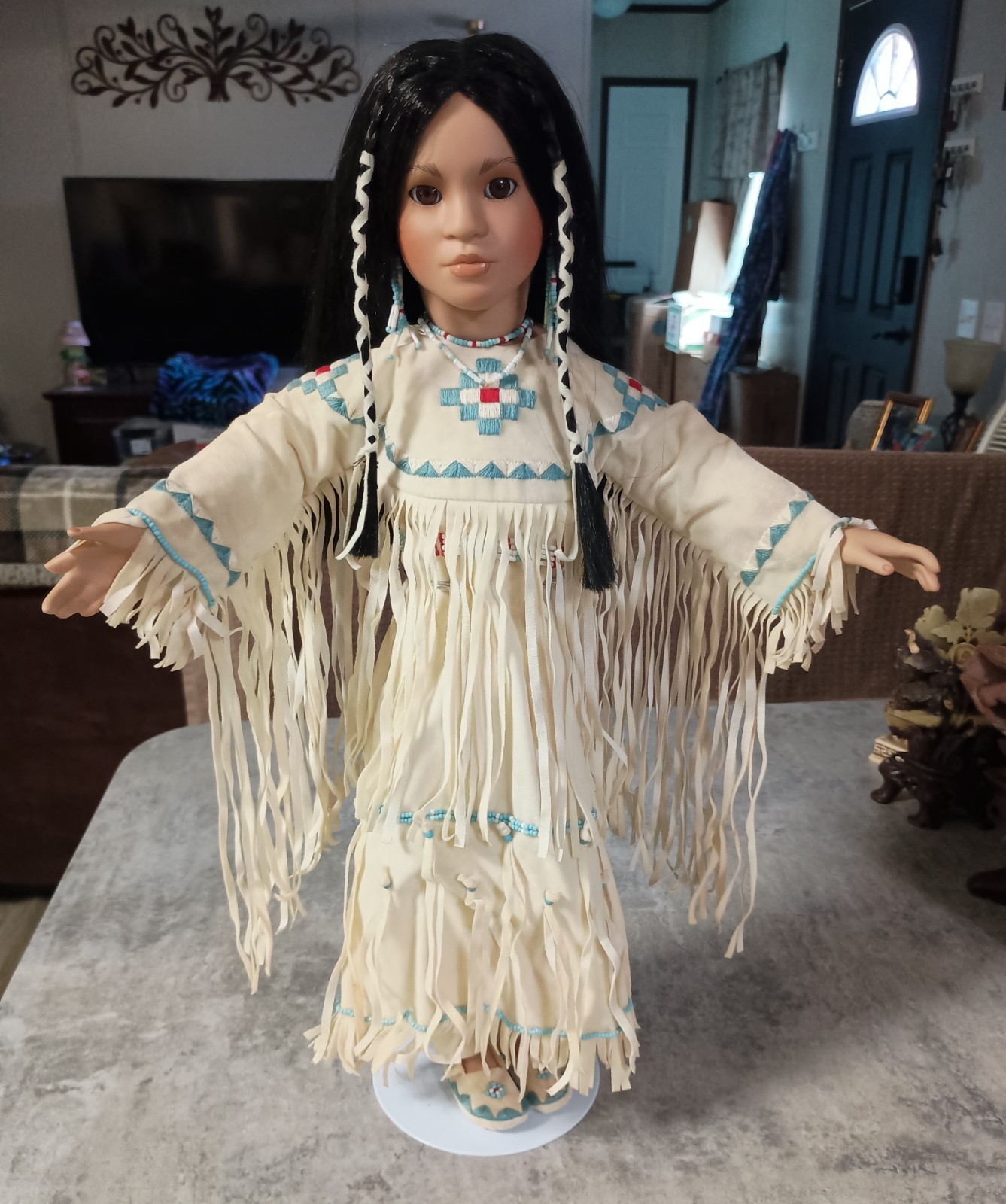 Georgetown Native American Indian Porcelain Doll 18″ Princess Silver Moon
