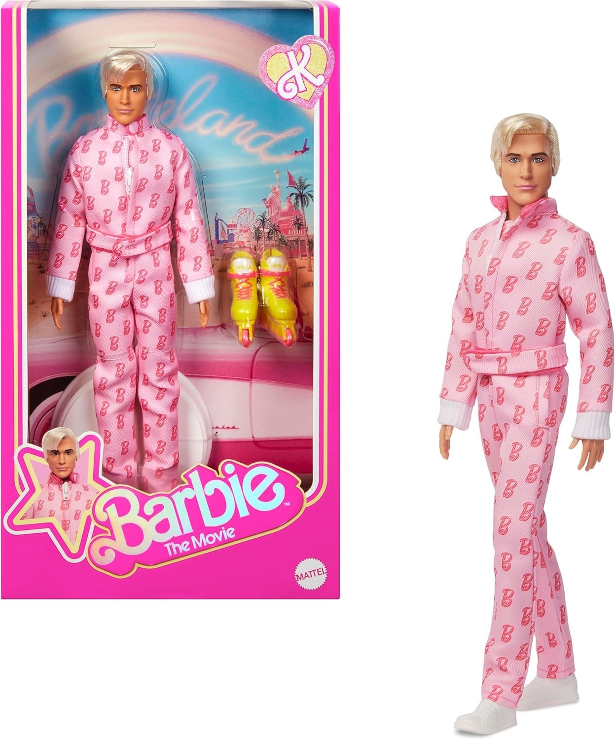 Barbie The Movie Ken Collectible Doll, Ryan Gosling as Ken Wearing Pink Jumpsuit