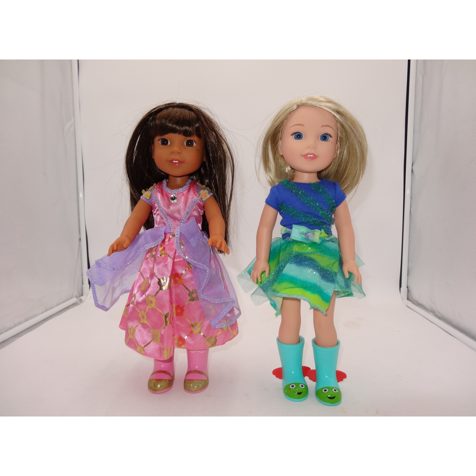 American Girl Wellie Wishers Camille and Ashlyn Dolls 14.5″ Blonde Brown Hair