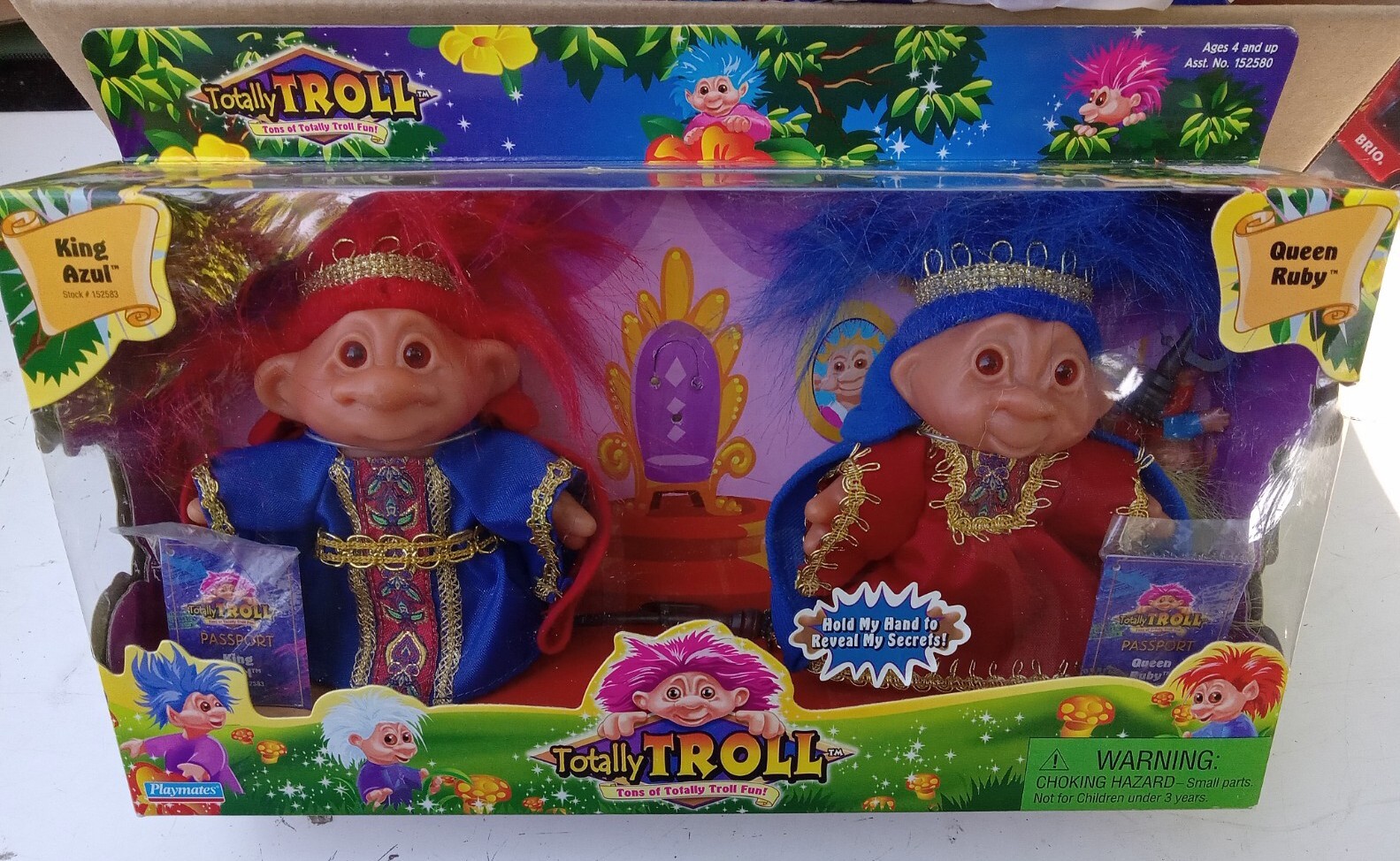 Vintage Totally Trolls King Azul Queen Ruby Figures Playmates NEW