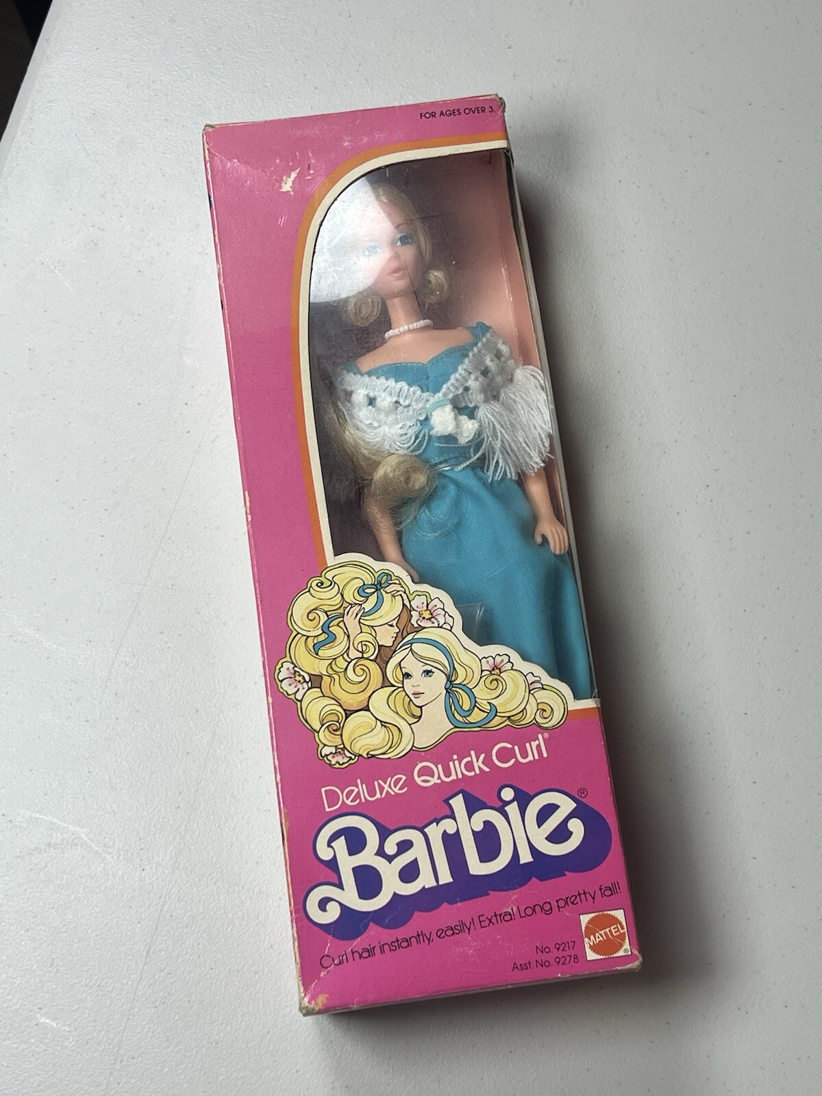Vintage 1975 Deluxe Quick Curl Barbie Doll Mattel No.9217 in Original Packaging