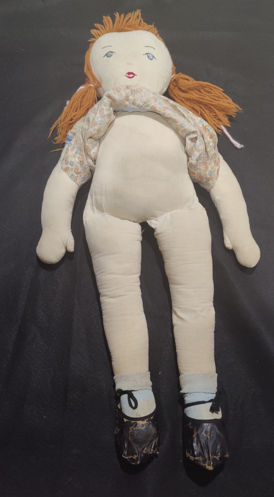 2X’s Vintage Dolls /Embroidered Face / All Fabric / Very Old / Rare Fine