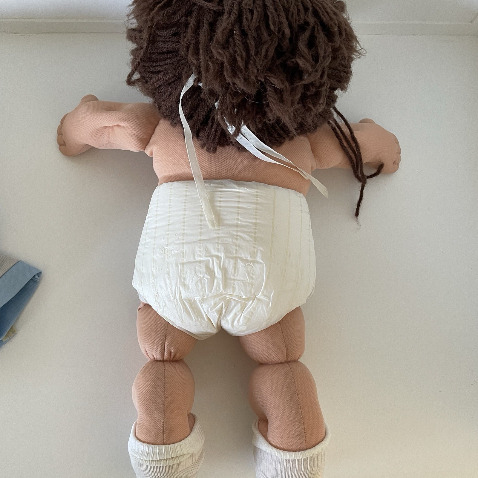 Cabbage Patch Kids Doll Gray Sweats Suit Cat Brown Hair Eyes Mold 2 Vintage 1984